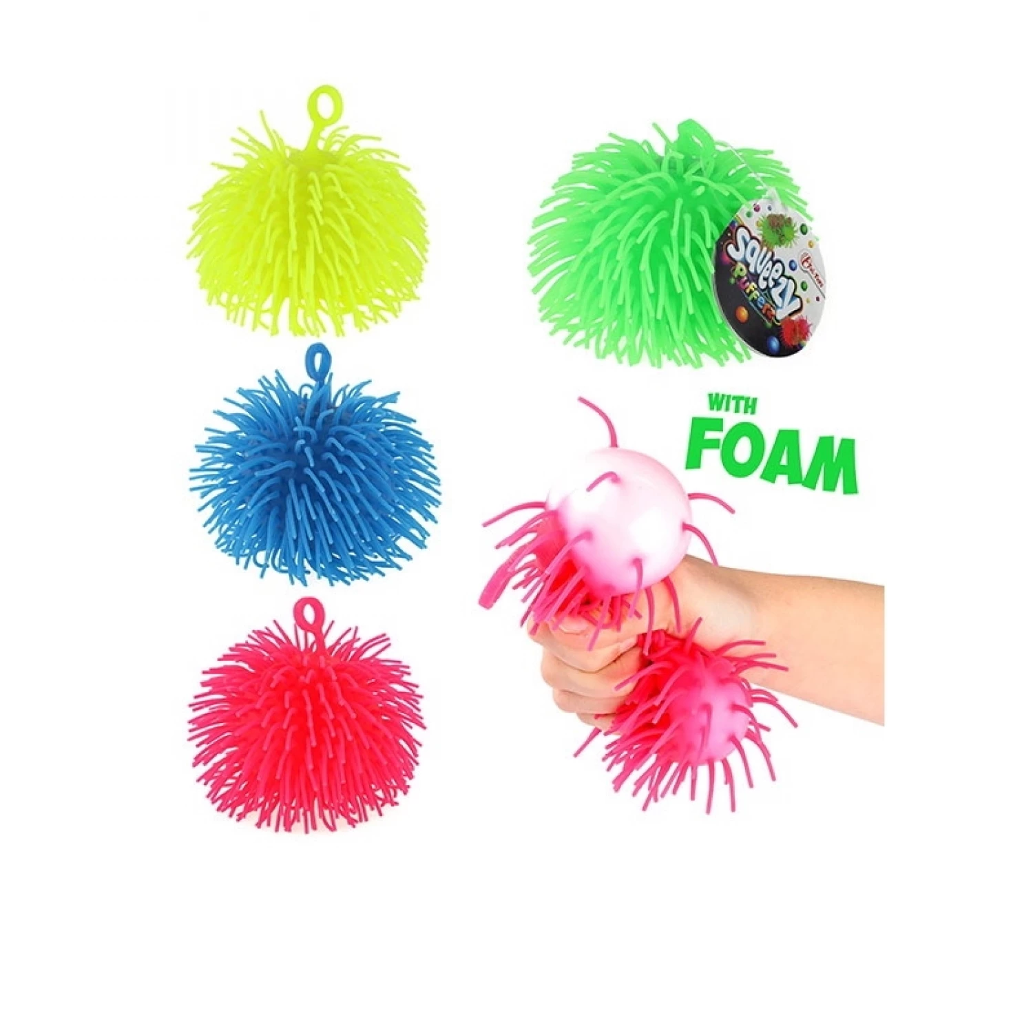 Toi-Toys Puffer Ball čupave antistres lopte sa mekanim resicama u različitim bojama