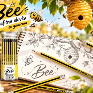 Grafitna olovka HB Smart Kids Bee sa gumicom