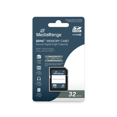 MediaRange MR964 je SDHC memorijska kartica kapaciteta 32GB. Ovaj model koristi klasu brzine Class 10 za stabilan i tečan rad