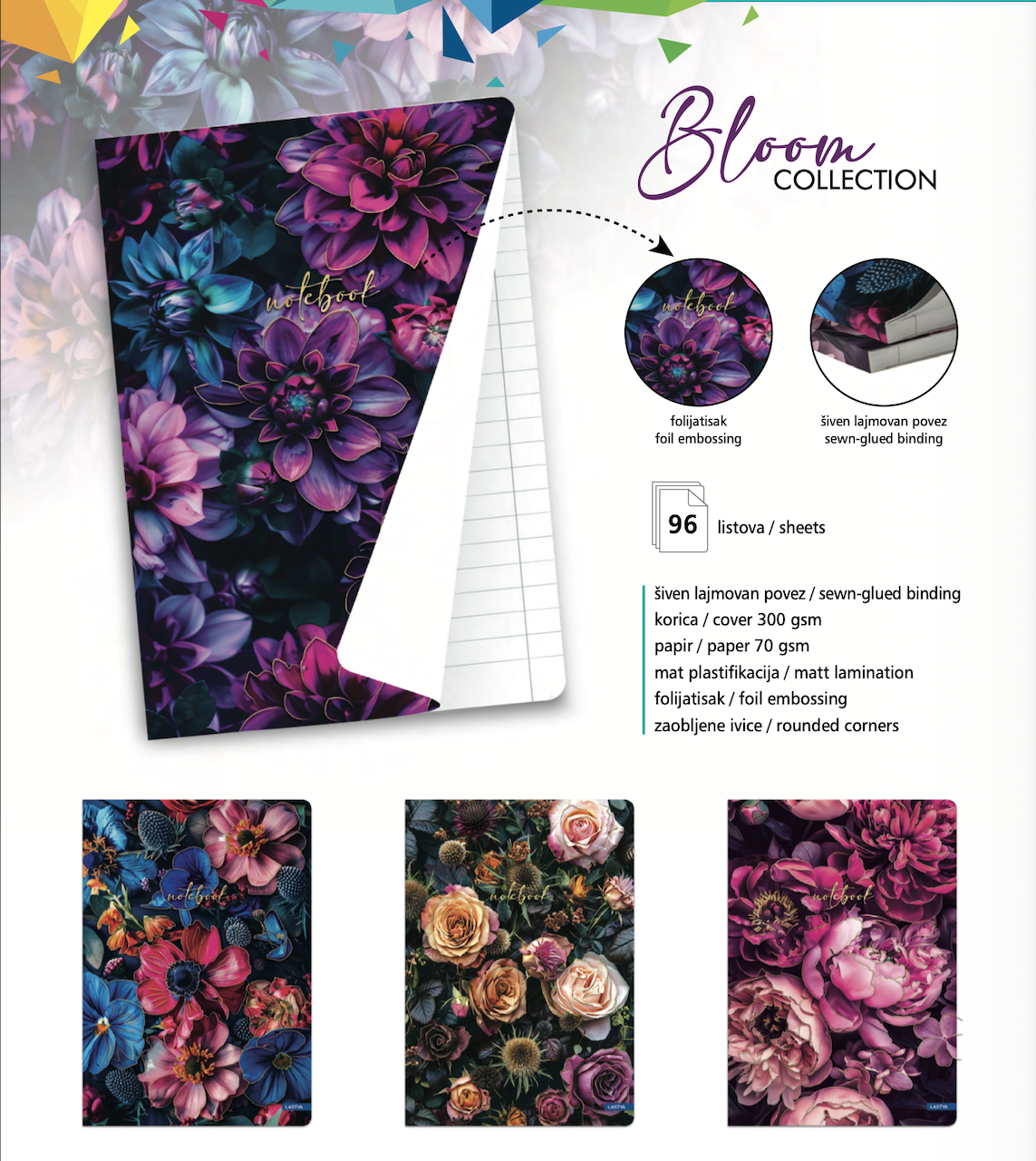 Sveska „Bloom Collection“ A5 (96 lista)