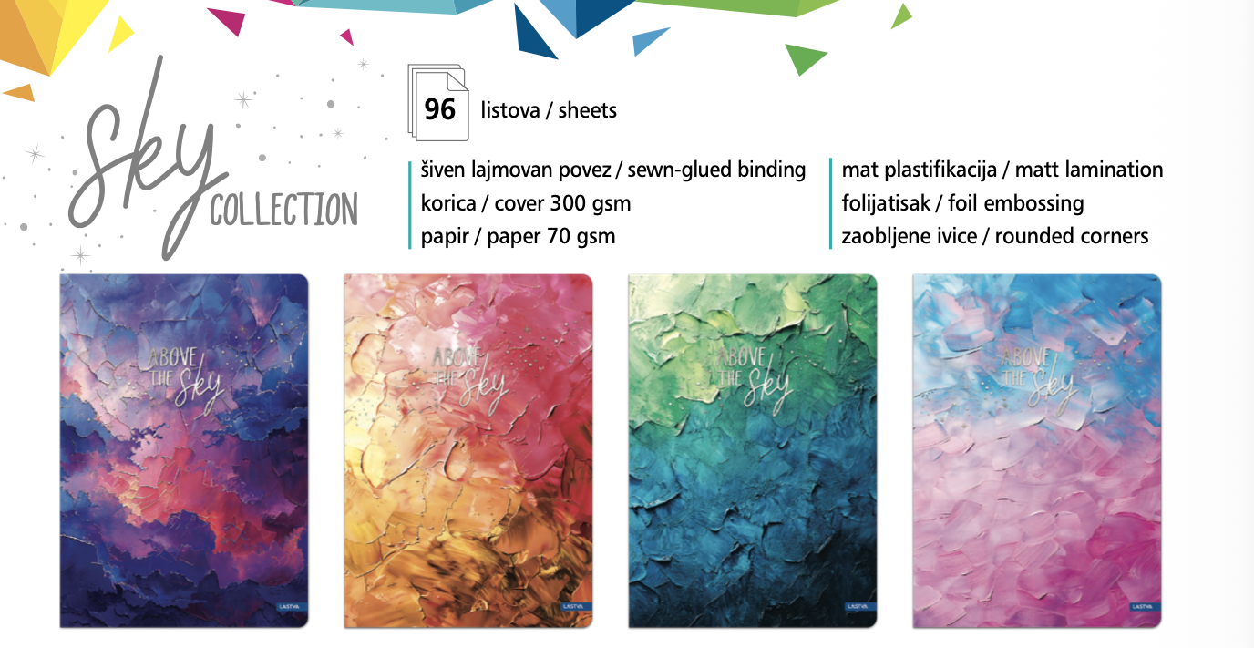 Sveska „Sky Collection“ A5 (96 lista)