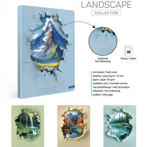 Sveska „Landscape Collection“ A4 (96 lista) Tvrd povez