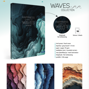 Sveska „Waves Collection“ A5 (96 lista) Tvrd povez