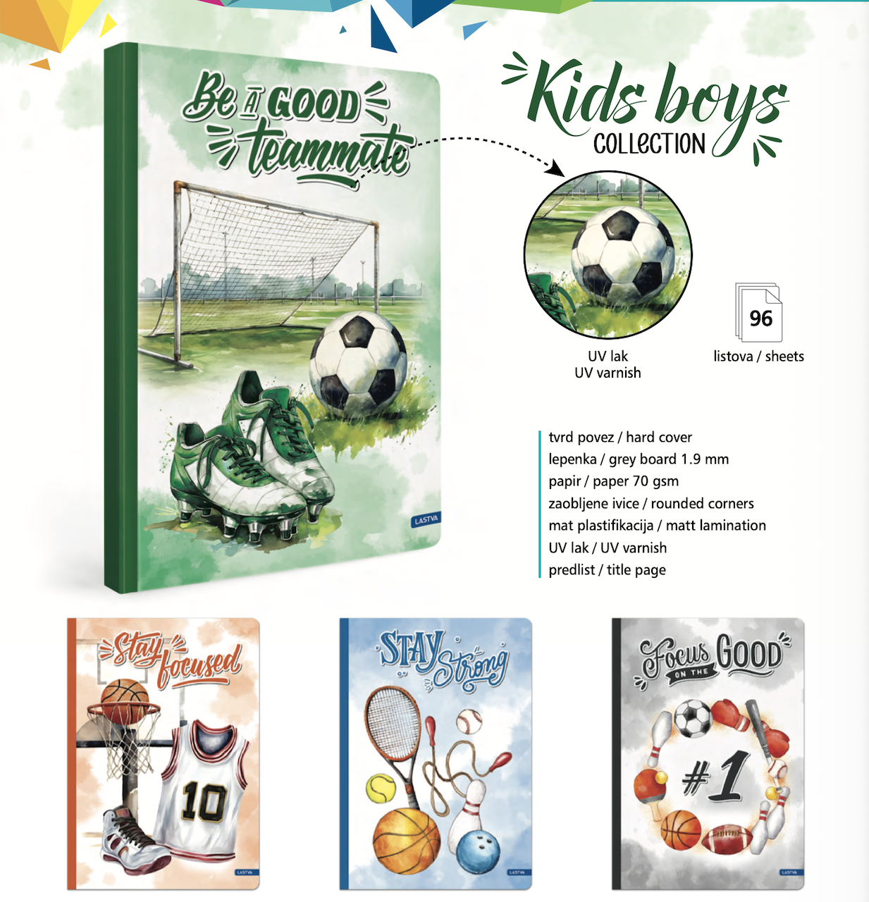 Sveska „Kids Boys Collection“ A4 Čista (prazna)(96 lista) Tvrd povez