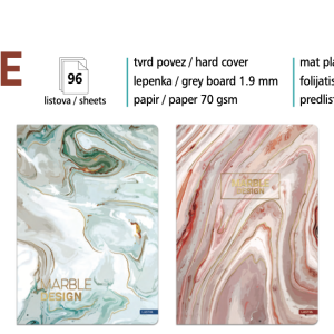Sveska „Marble Collection“ A5 Linija (dikto)(96 lista) Tvrd povez