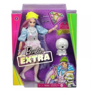 Barbie Extra Lutka #2 u svetlucavom stilu sa zelenom kapom i kucom – Ekstra stav i vrhunska moda!