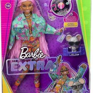 Barbie Extra Lutka #10 sa roze pletenicama i ljubimcem – Moda bez kompromisa!