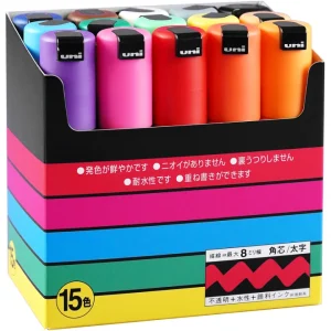 UNI POSCA PC-8K markeri 8 mm – set 15 boja