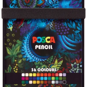UNI POSCA KPE-200 drvene bojice 4,0 mm – set 36/1 u luksuznoj kutiji