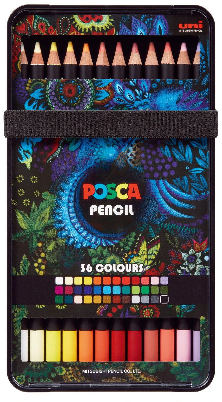 UNI POSCA KPE-200 drvene bojice 4,0 mm – set 36/1 u luksuznoj kutiji